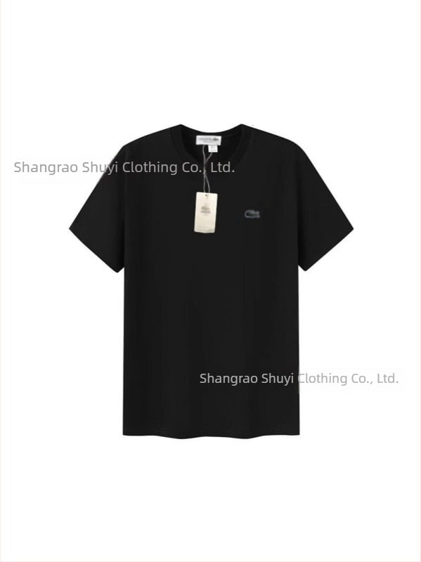 Tricou bărbătesc din bumbac pentru vară, cu guler rotund, mânecă scurtă, croială lejeră, imprimeu cu pește, casual