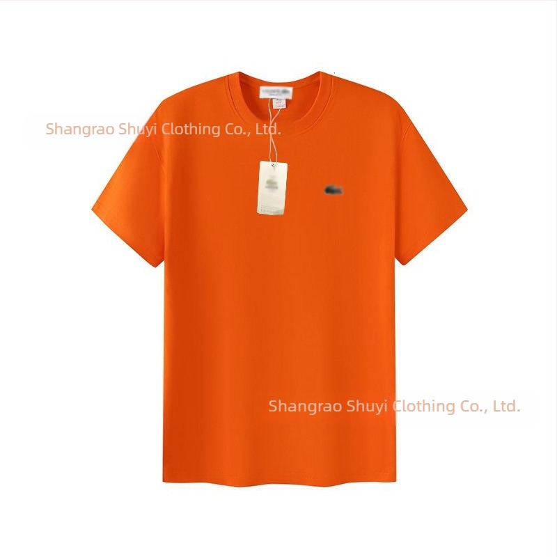 Tricou bărbătesc din bumbac pentru vară, cu guler rotund, mânecă scurtă, croială lejeră, imprimeu cu pește, casual