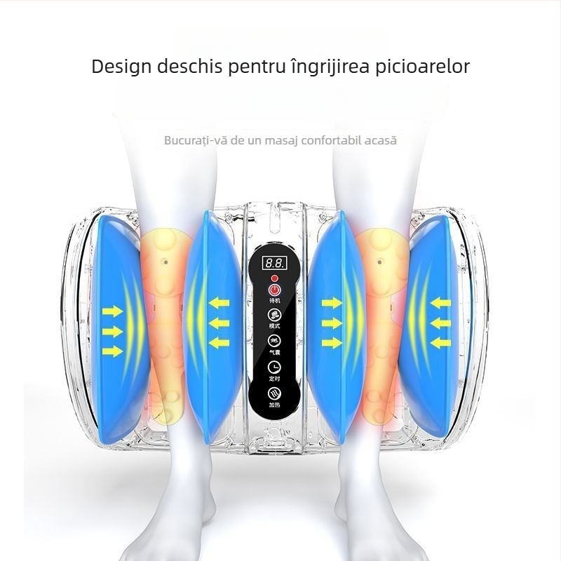 Masaj pentru picioare multifuncțional, cu compresie caldă, pernă de aer pentru masaj și masaj pentru picioare și talpă