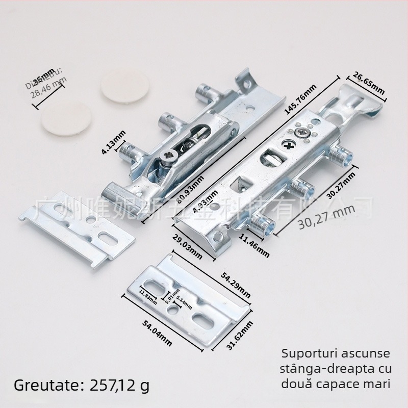 Suporturi de montare robuste pentru dulapuri, brațe din oțel pentru stânga și dreapta, cu plăci metalice, suporturi ascunse reglabil pentru dulapuri de baie și de perete