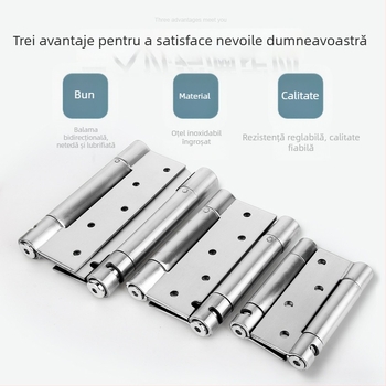 Balama din oțel inoxidabil cu arc, deschidere dublă pentru uși din lemn, pentru interior și exterior, deschidere unidirecțională și bidirecțională, cu mecanism de închidere consolidat