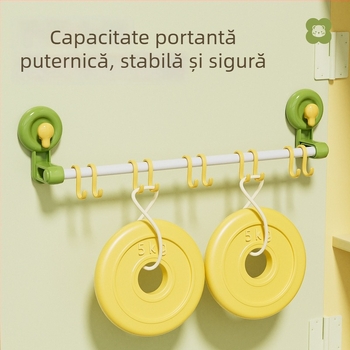 Cârlige cu ventuză în linie, montaj fără găuri, cârlige puternice pentru ușa din spate, depozitare fără urme