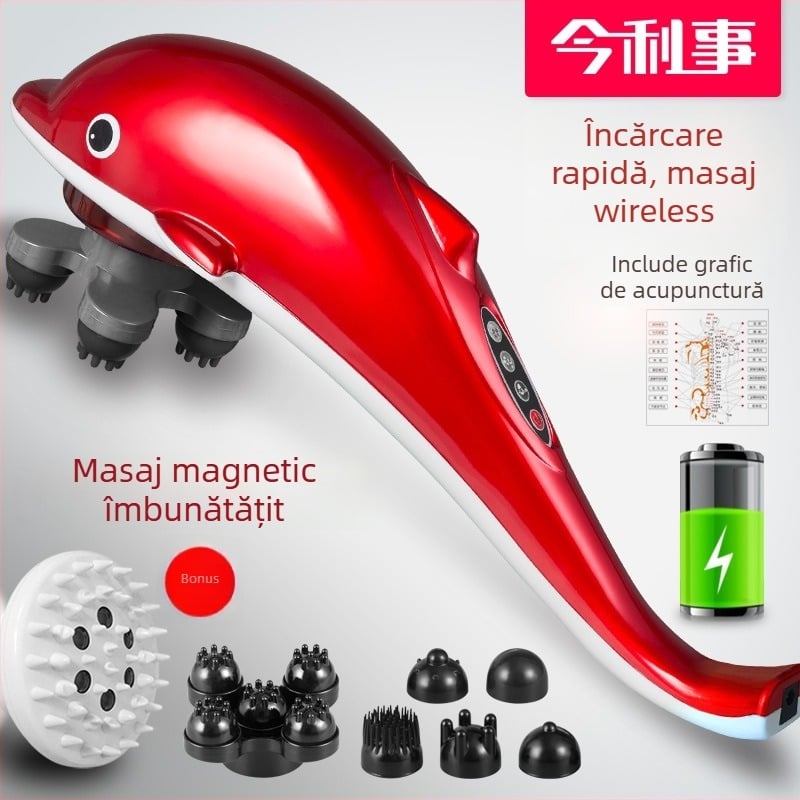 VIP masaj cu delfin - masaj electric multifuncțional pentru gât, talie și întregul corp
