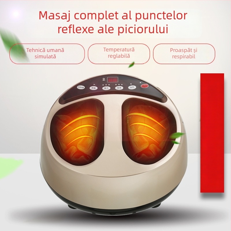 Masajor pentru picioare Yiyang, telecomandă, încălzire automată, terapie cu infraroșu, frământare și masaj cu aer