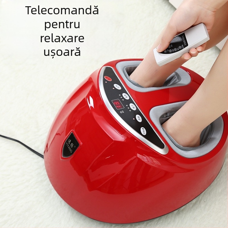 Masajor pentru picioare Yiyang, telecomandă, încălzire automată, terapie cu infraroșu, frământare și masaj cu aer