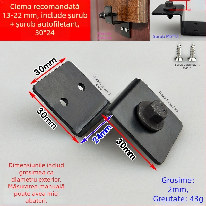 Negru, suport colțar reglabil în formă de Z pentru pereți cortină, colț din fier, conector hardware, lățime 30