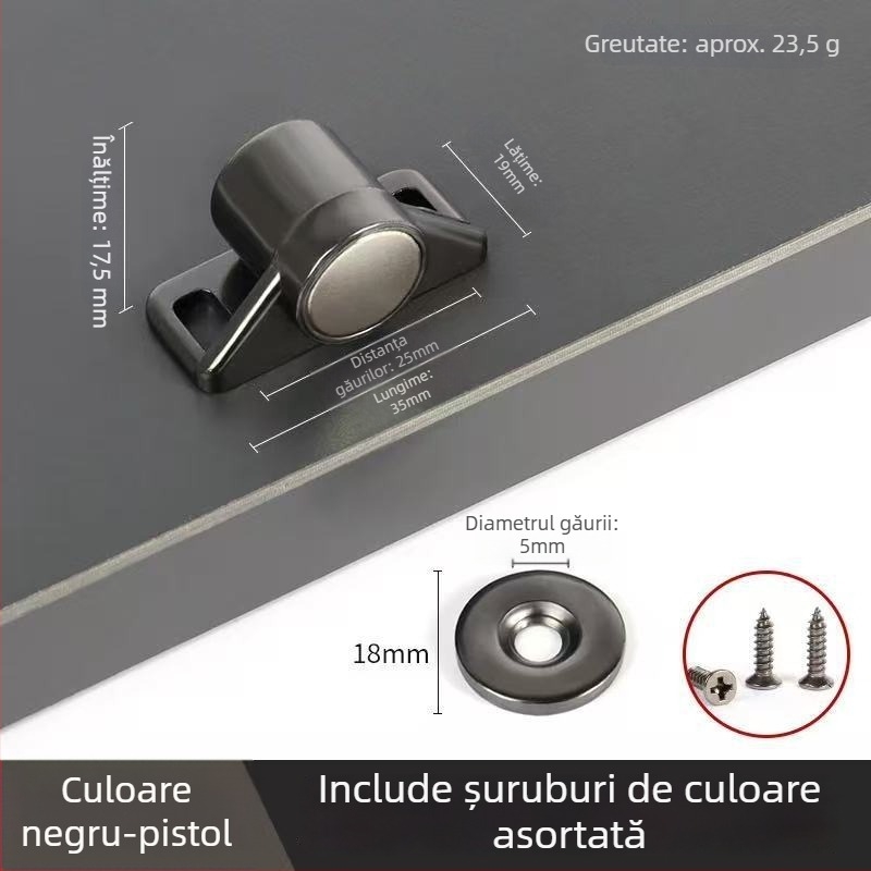 Magnet pentru ușă de dulap cu forță magnetică puternică – priză magnetică invizibilă pentru uși interioare