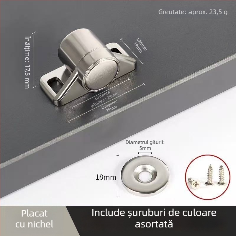 Magnet pentru ușă de dulap cu forță magnetică puternică – priză magnetică invizibilă pentru uși interioare