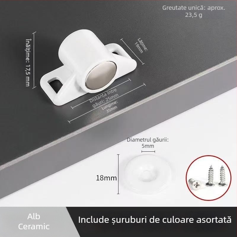 Magnet pentru ușă de dulap cu forță magnetică puternică – priză magnetică invizibilă pentru uși interioare