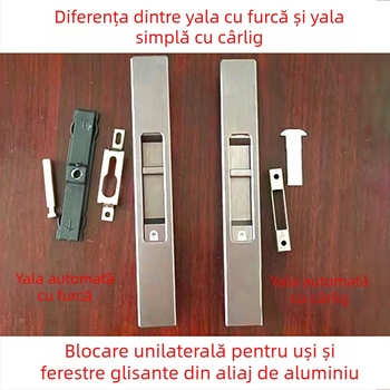 Lacăt plat oxidat pentru ferestre glisante și uși, încuietoare cu bandă pe o singură parte, accesorii pentru ferestre din aliaj de aluminiu, lacăt cu cârlig, încuietoare CNC automată cu atingere