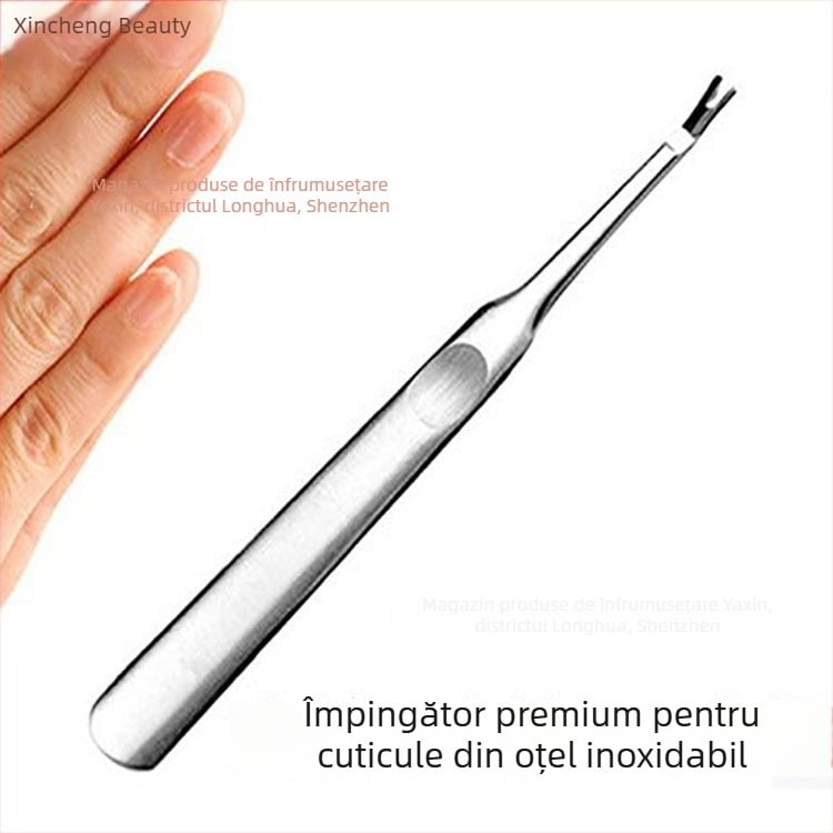 Set de unelte pentru manichiură din oțel inoxidabil – împingător și scraper pentru cuticule, îndepărtător de piele moartă, tăietor de unghii manual, unelte pentru pedichiură