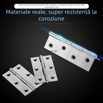 Balamale din oțel inoxidabil pentru uși de garderobă, balamale cu deschidere plată, balamale pliabile îngroșate, pentru uși și ferestre, set complet de accesorii hardware