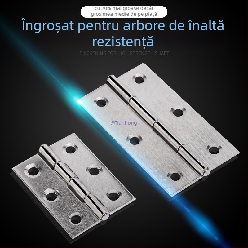 Balamale din oțel inoxidabil pentru uși de garderobă, balamale cu deschidere plată, balamale pliabile îngroșate, pentru uși și ferestre, set complet de accesorii hardware