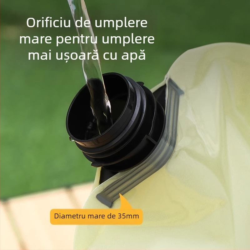 Sac de apă pliabil pentru exterior, 8 L capacitate, rezervor de apă moale pentru camping