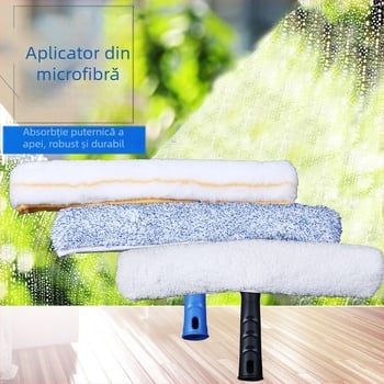 Unealtă de curățare a sticlei cu cap de 35 cm și pânză albă, groasă, de înlocuire pentru aplicator de apă