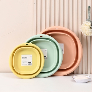 Vas de spălat din plastic pliabil, portabil pentru călătorii și cămine, vas de baie compact