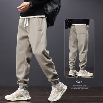 Pantaloni bărbăți jogger cargo, lejeri, cu căptușeală din fleece, casual pentru primăvară-toamnă