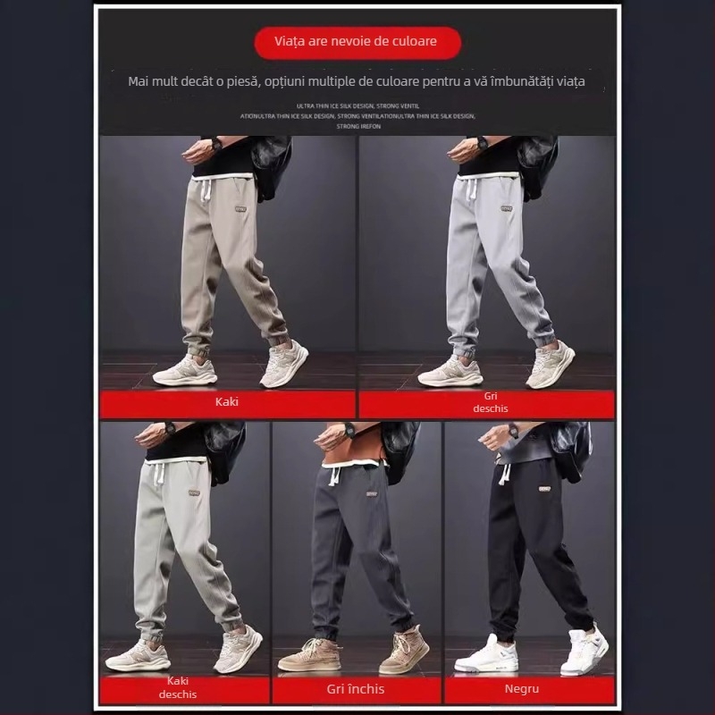 Pantaloni bărbăți jogger cargo, lejeri, cu căptușeală din fleece, casual pentru primăvară-toamnă