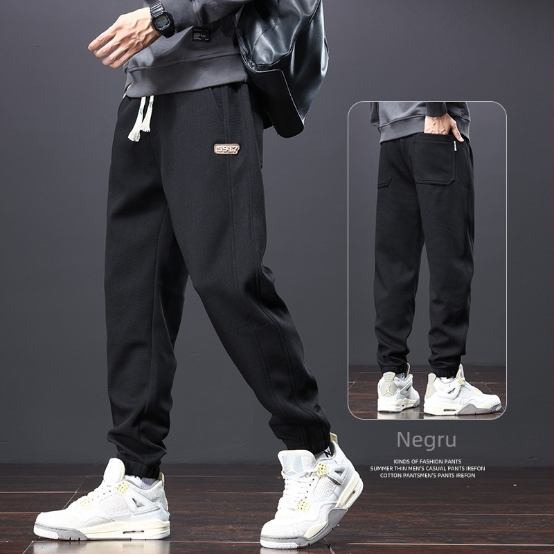 Pantaloni bărbăți jogger cargo, lejeri, cu căptușeală din fleece, casual pentru primăvară-toamnă