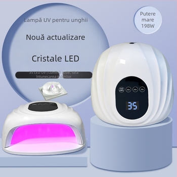 Lampă profesională pentru unghii cu fototerapie și mărgele de cristal, lampă mare pentru salon de manichiură