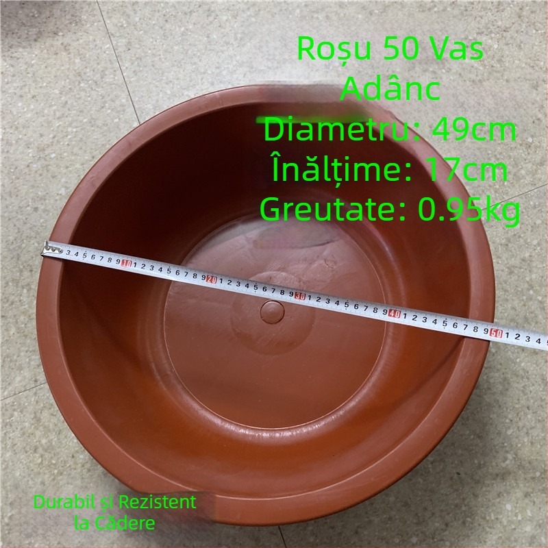 Jinwang vas din cauciuc gros, transparent, roșu - rezistent la spargere, pentru spălat haine, baie și depozitare apă.