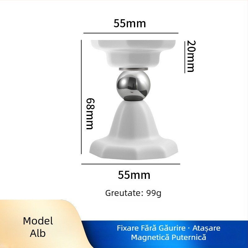 Opritor de ușă magnetic, fără găuri, din silicon, montaj ascuns