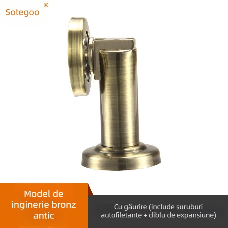 Prindere magnetică pentru ușă, oțel inoxidabil 304, negru