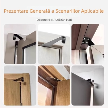 Stopper de ușă 90° pentru ușile de baie, montaj pe podea, oțel inoxidabil și plastic, model pentru ușă stânga/dreapta, stil modern minimalist