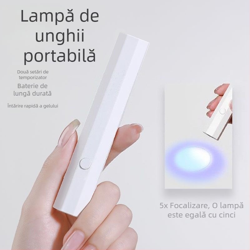 Lampă UV mică pentru manichiură, lampă mini fototerapie, lampă de uscare a unghiilor, aparat portabil de fototerapie, lampă pentru unghii care nu înnegrește, uscare rapidă