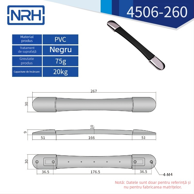 NRH 4519 Mâner telescopic din plastic pentru bagaje