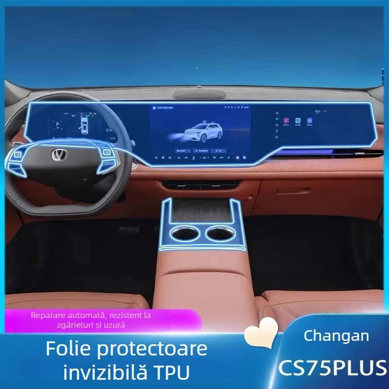Set de folii de protecție interioare pentru Changan CS75 Plus, a patra generație — protecție a ecranului și a consolei centrale