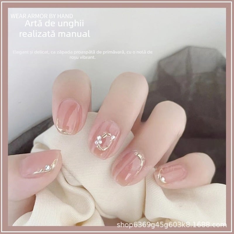 DIY unghii autoadezive în stil influencer, scurte și subțiri, drăguțe, detașabile, A101