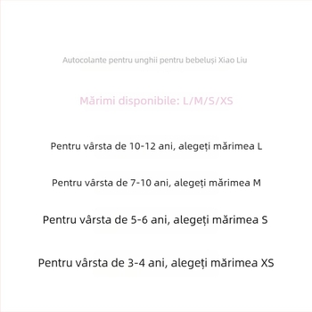 Stickere pentru unghii pentru copii, cu desene animate drăguțe, formă rotundă scurtă, detașabile