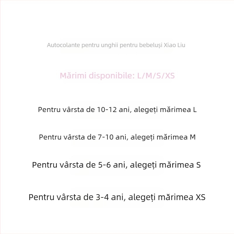 Stickere pentru unghii pentru copii, cu desene animate drăguțe, formă rotundă scurtă, detașabile