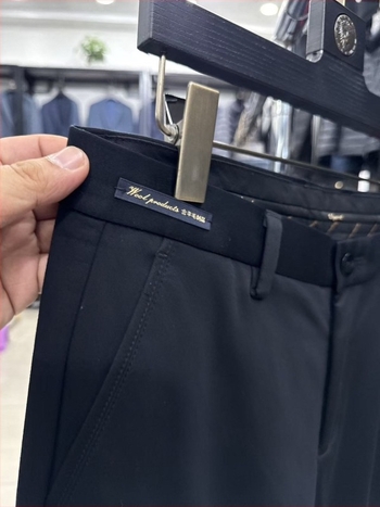 Haijia 328 Pantaloni de toamnă pentru bărbați, din amestec de lână, stil business casual, croială dreaptă, elastici, 3U251A