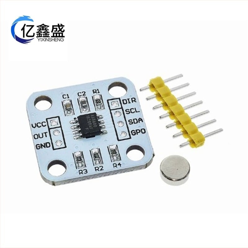 AS5600 encoder magnetic – modul senzor de măsurare a unghiului prin inducție magnetică, precizie de 12 biți