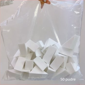 Puf triunghiular pentru pudră, burete de machiaj hidrofili, fără latex, pentru studio