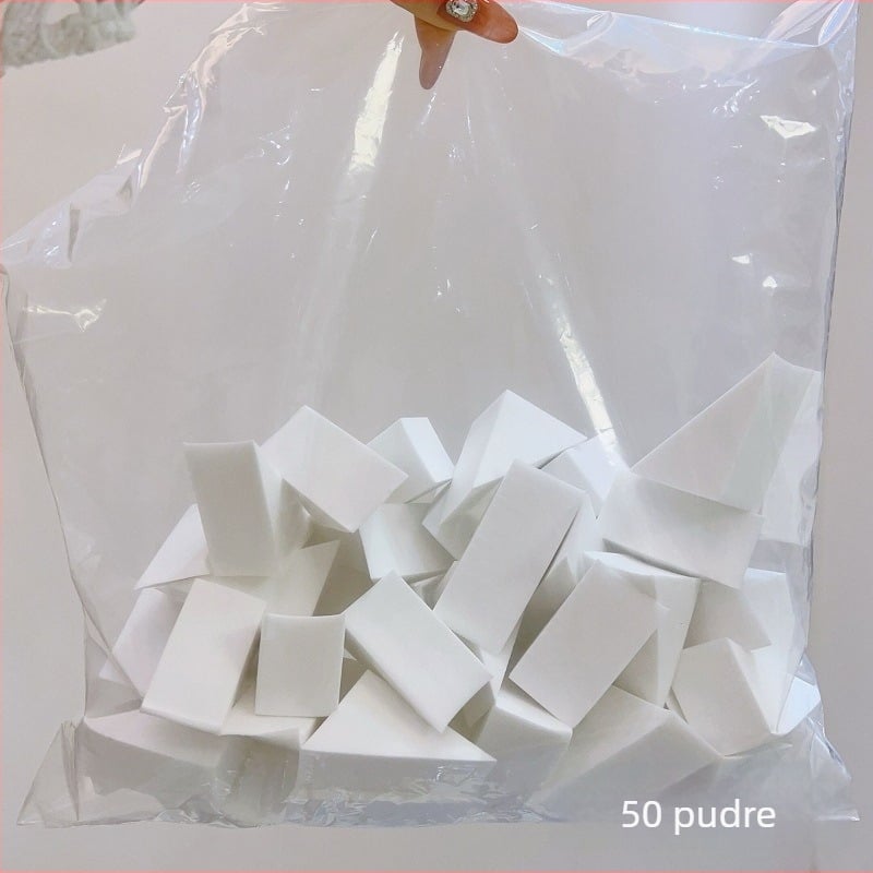 Puf triunghiular pentru pudră, burete de machiaj hidrofili, fără latex, pentru studio