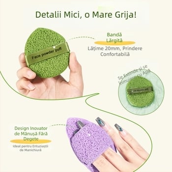 Burete de curățare facial din poliuretan hidrofil, formă de picătură, moale și prietenos cu pielea, burete demachiant, set de 3 bucăți