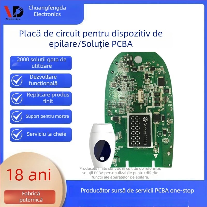 Turnkey PCBA soluție pentru dispozitiv de îndepărtare a părului — proiectare placă de control și dezvoltarea funcționalității plăcii de bază