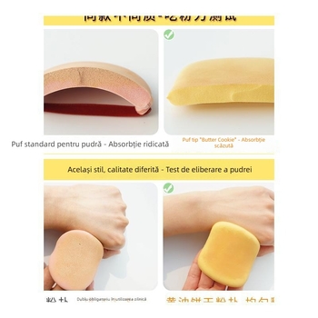 Butter Puff Biscuit Set de machiaj – Beauty Egg umed și uscat, Puff pentru air cushion, Instrument burete fond de ten