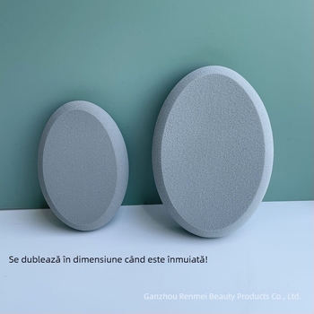 Puf mare de machiaj, conic-rotund, fără latex, poliuretan hidrofiliu, utilizare uscată și umedă, pentru fond de ten, extrem de moale
