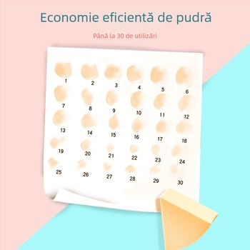 Paris burete triunghiular pentru pudră cu suprafață din piele – burete de machiaj în formă de ou pentru pudră liberă și fond de ten lichid