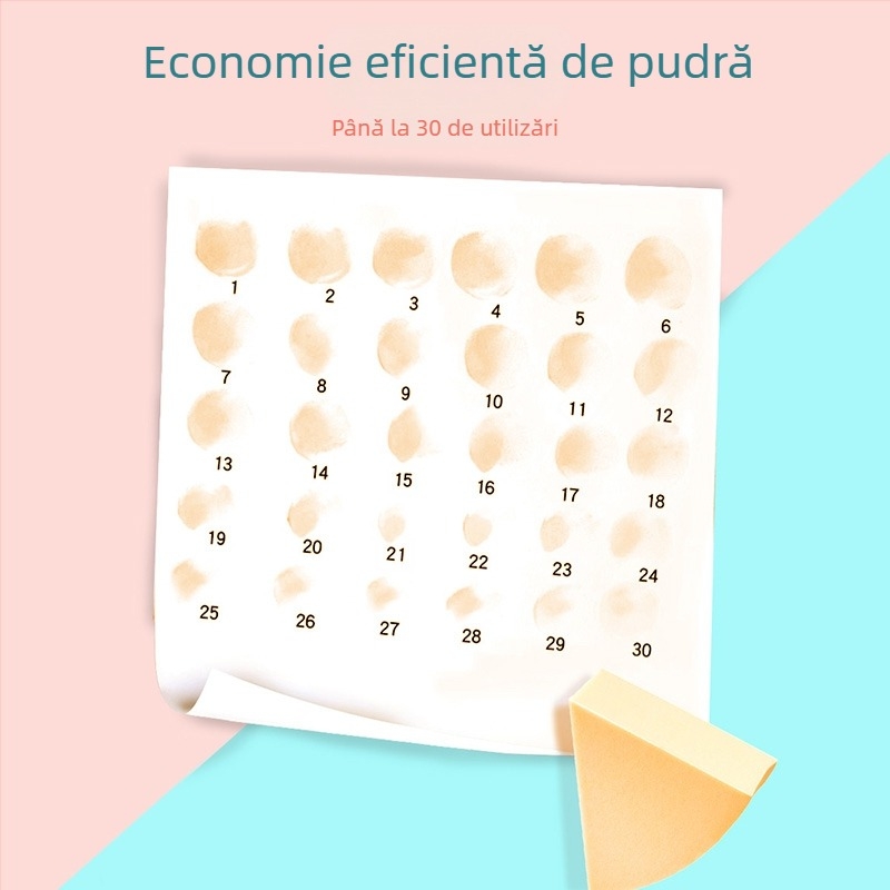 Paris burete triunghiular pentru pudră cu suprafață din piele – burete de machiaj în formă de ou pentru pudră liberă și fond de ten lichid