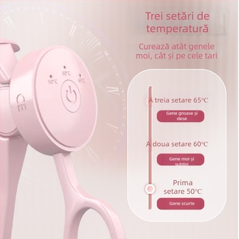 Ondulator de gene electric, reîncărcabil, cu temperatură dublă, pentru curling de durată