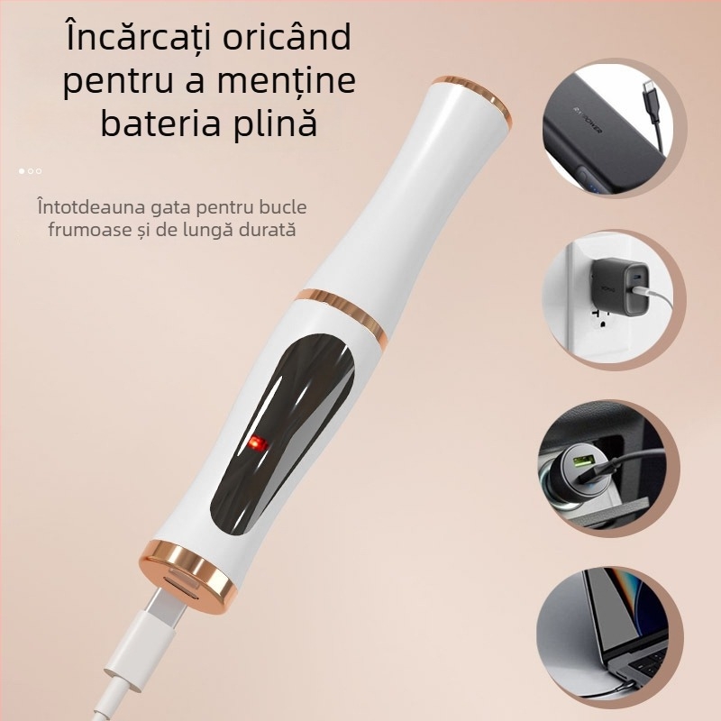 Ondulator electric ionic pentru gene, reîncărcabil, încălzire, bucle durabile