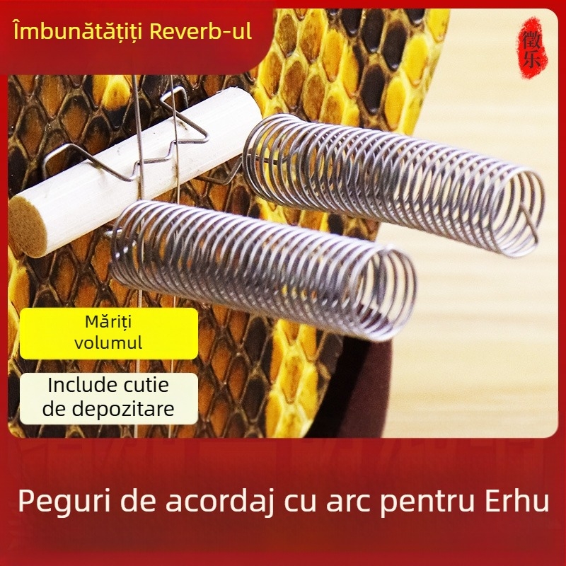 Accesoriu pentru podul Erhu cu arc pentru rezonanță sporită și sunet mai tare, sârmă metalică și piese din bambus