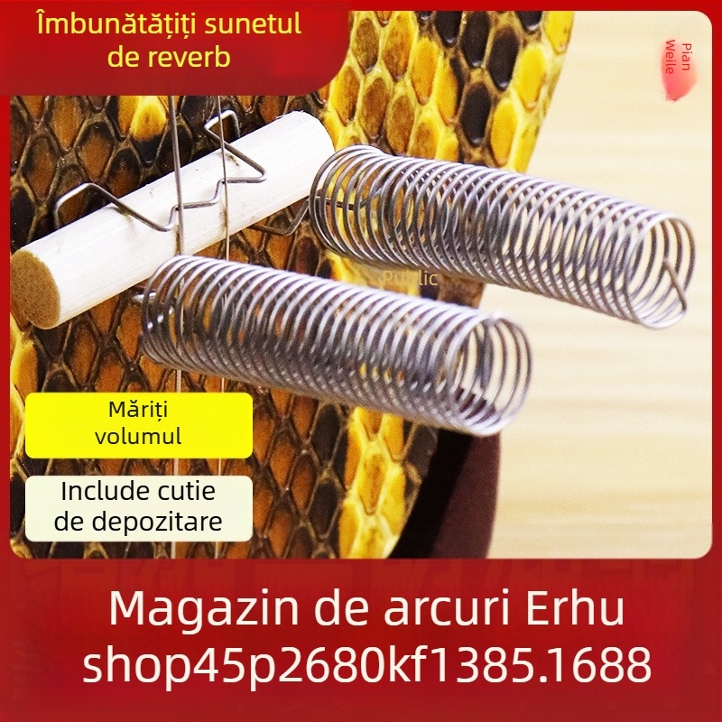 Accesoriu pentru podul Erhu cu arc pentru rezonanță sporită și sunet mai tare, sârmă metalică și piese din bambus