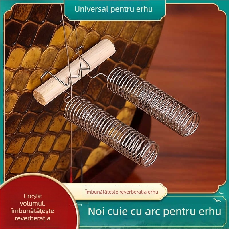 Chei de reglaj cu arc pentru erhu, sârme din oțel, accesoriu din bambus pentru rezonanță îmbunătățită