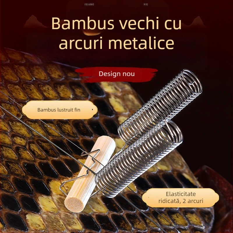 Chei de reglaj cu arc pentru erhu, sârme din oțel, accesoriu din bambus pentru rezonanță îmbunătățită